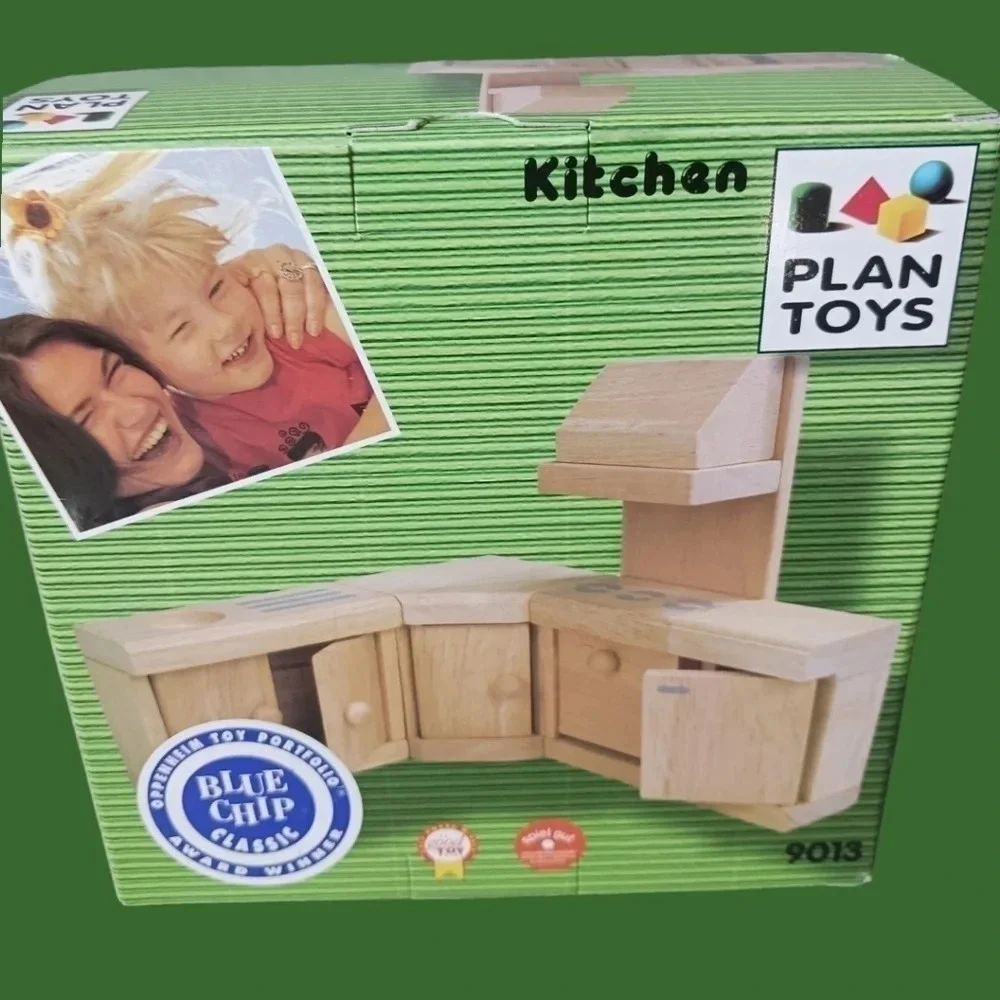 Plan toys miniature dollhouse furniture wood kitchen set